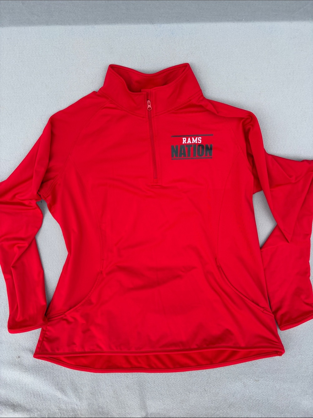 Sport-Tek Red Ladies Quarter-Zip Pullover